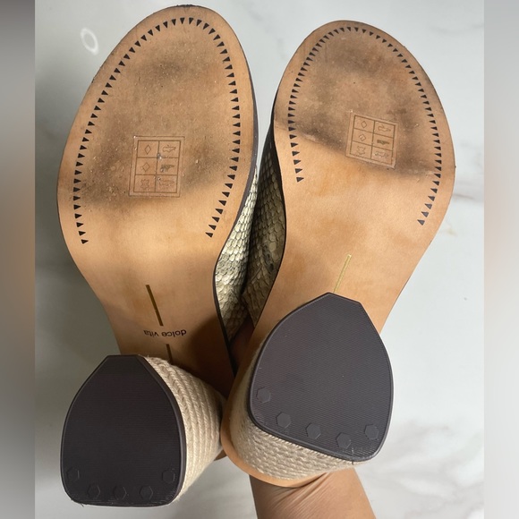 Dolce Vita Alba Snake Print Embossed Leather Pep toes Mules - Picture 3 of 6